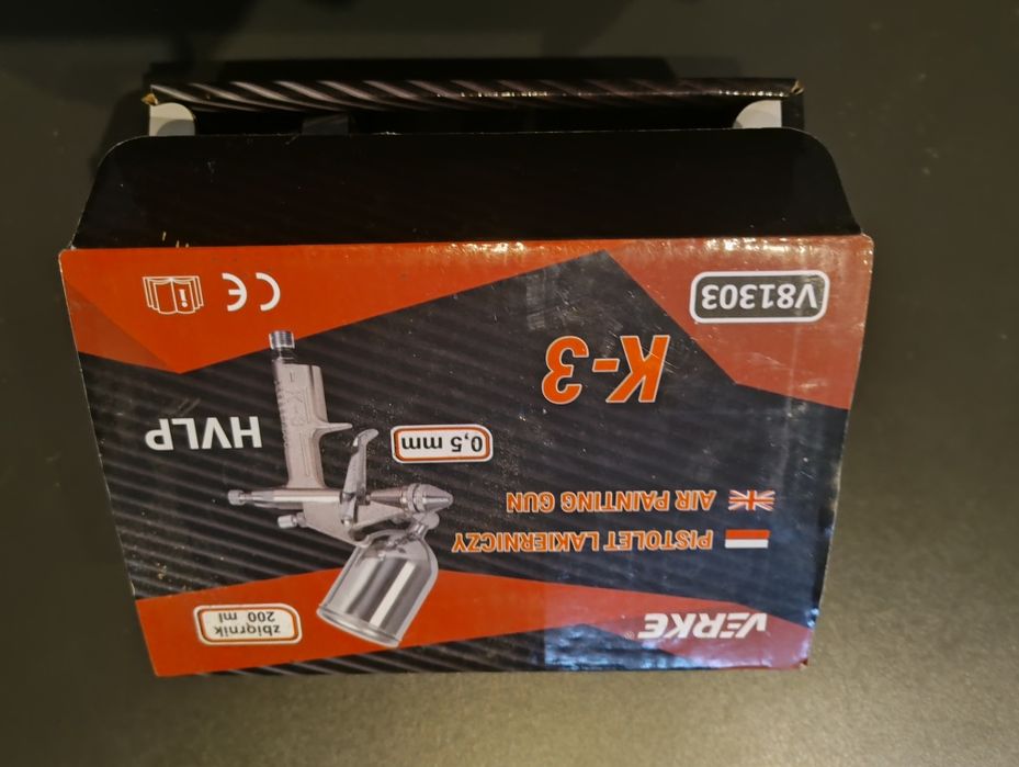 Pistolet natryskowy VERKE K-3 HVLP, dysza 0,5 mm — zbiornik 200 ml