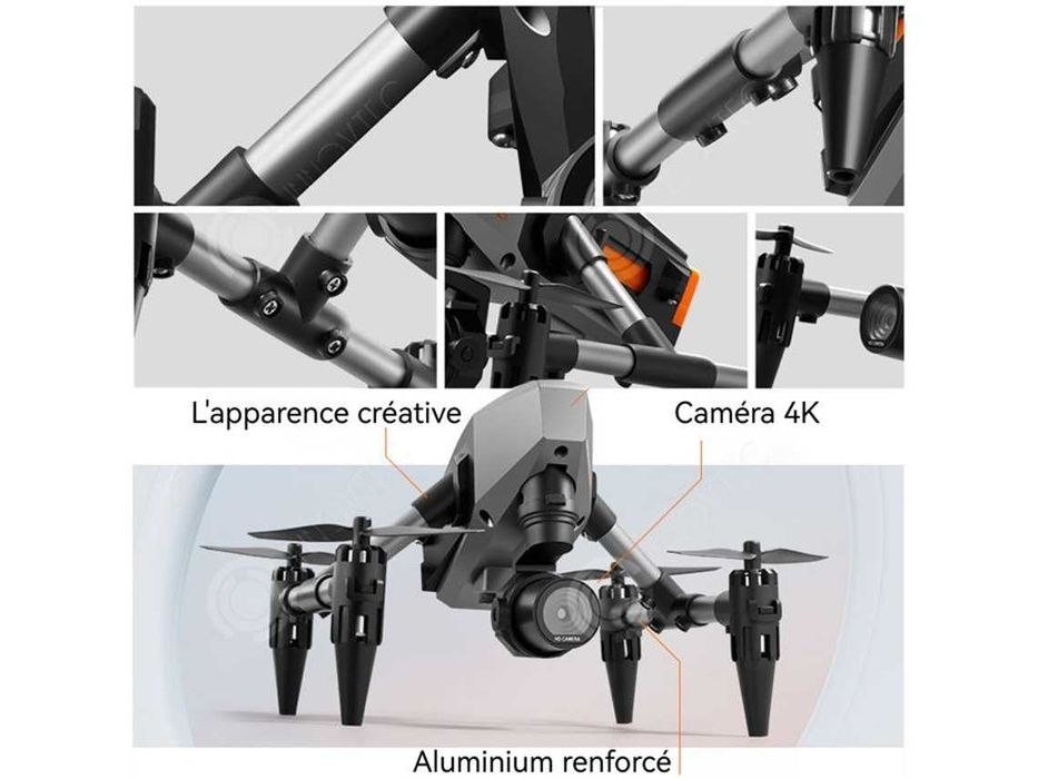 Drone Câmera Dupla 4k Zoom X50 Altura 50m Distância 100m