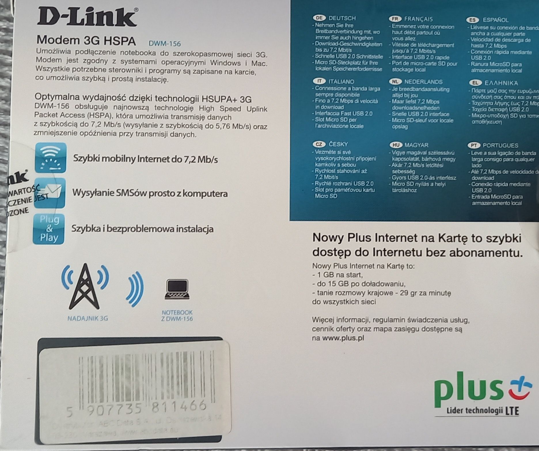 D-Link modem 3 G usb , do komputera , tableta i.t.p