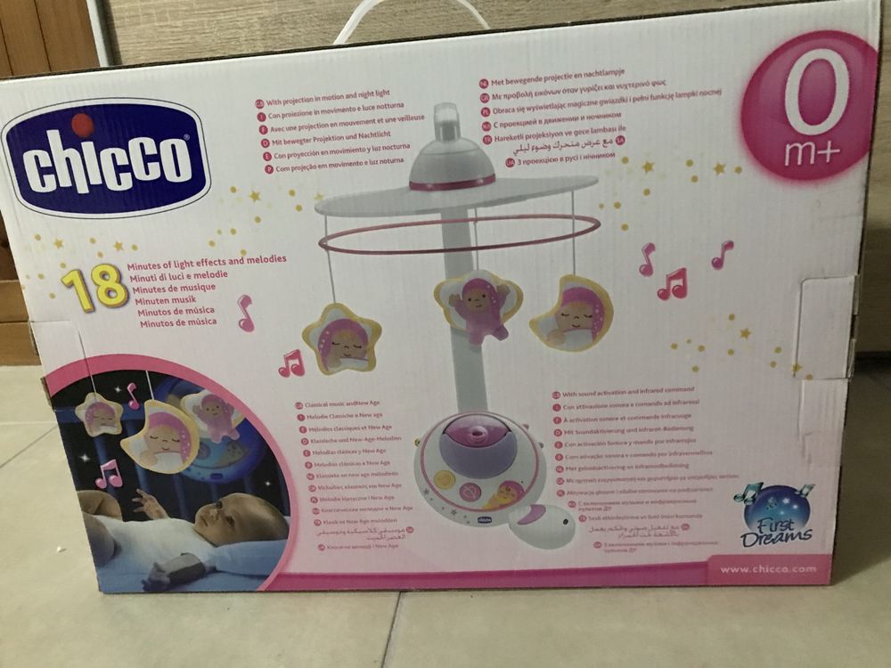 Projetor Chicco NOVO móbile dos sonhos cor de rosa e Projetor cor azul