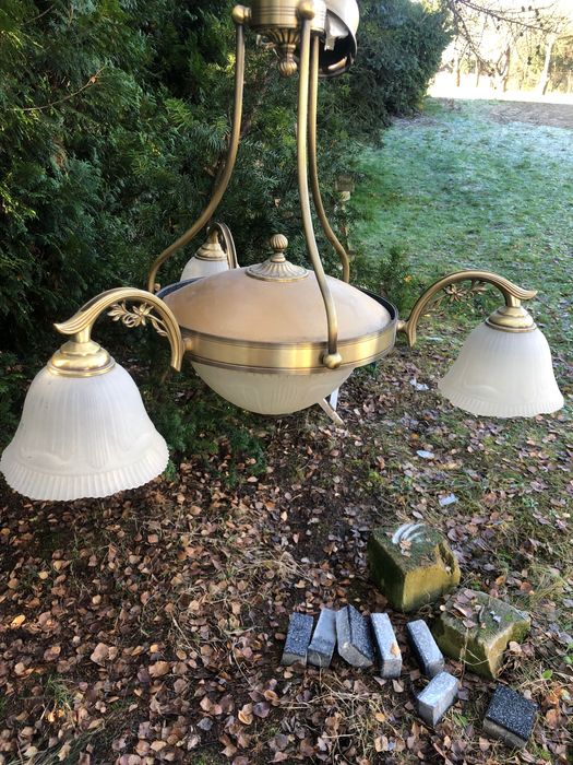 Żyrandol w stylu Ludwika XVI , mosiądz , szkło