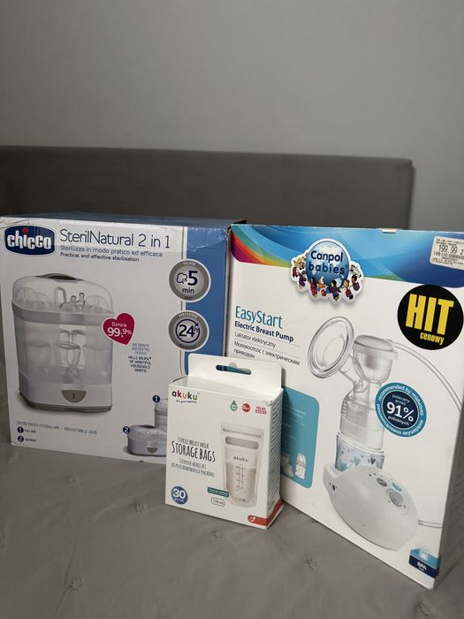 Sterylizator do butelek, laktator i woreczki na poarm