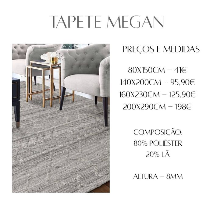 Tapete Megan - Várias Medidas By Arcoazul