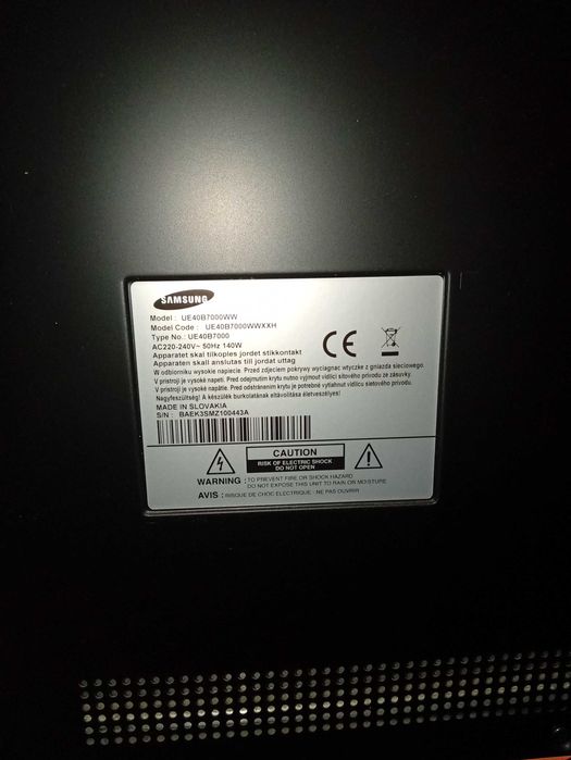 Telewizor SAMSUNG UE40B7000
Nr: 55278