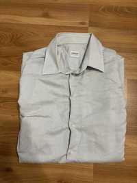 Biała koszula bawełniana elegancka w pasy Armani Collezioni