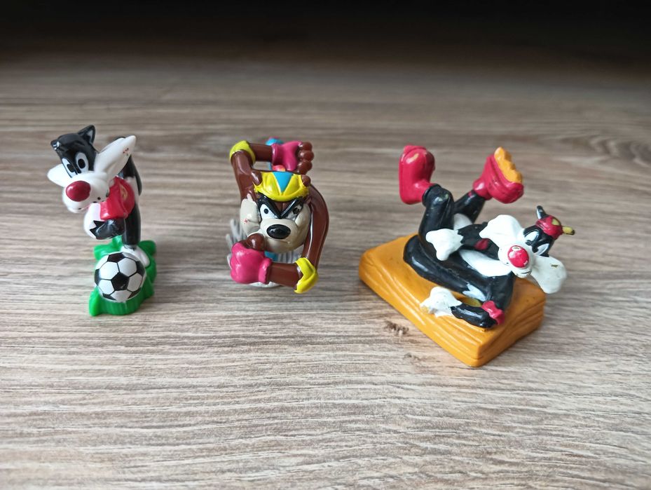 Zestaw 3 figurek vintage: Sylwester i Taz, kolekcjonerskie