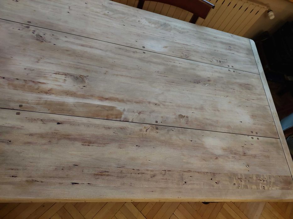 stół dębowy handmade plus 6 krzeseł 200x100