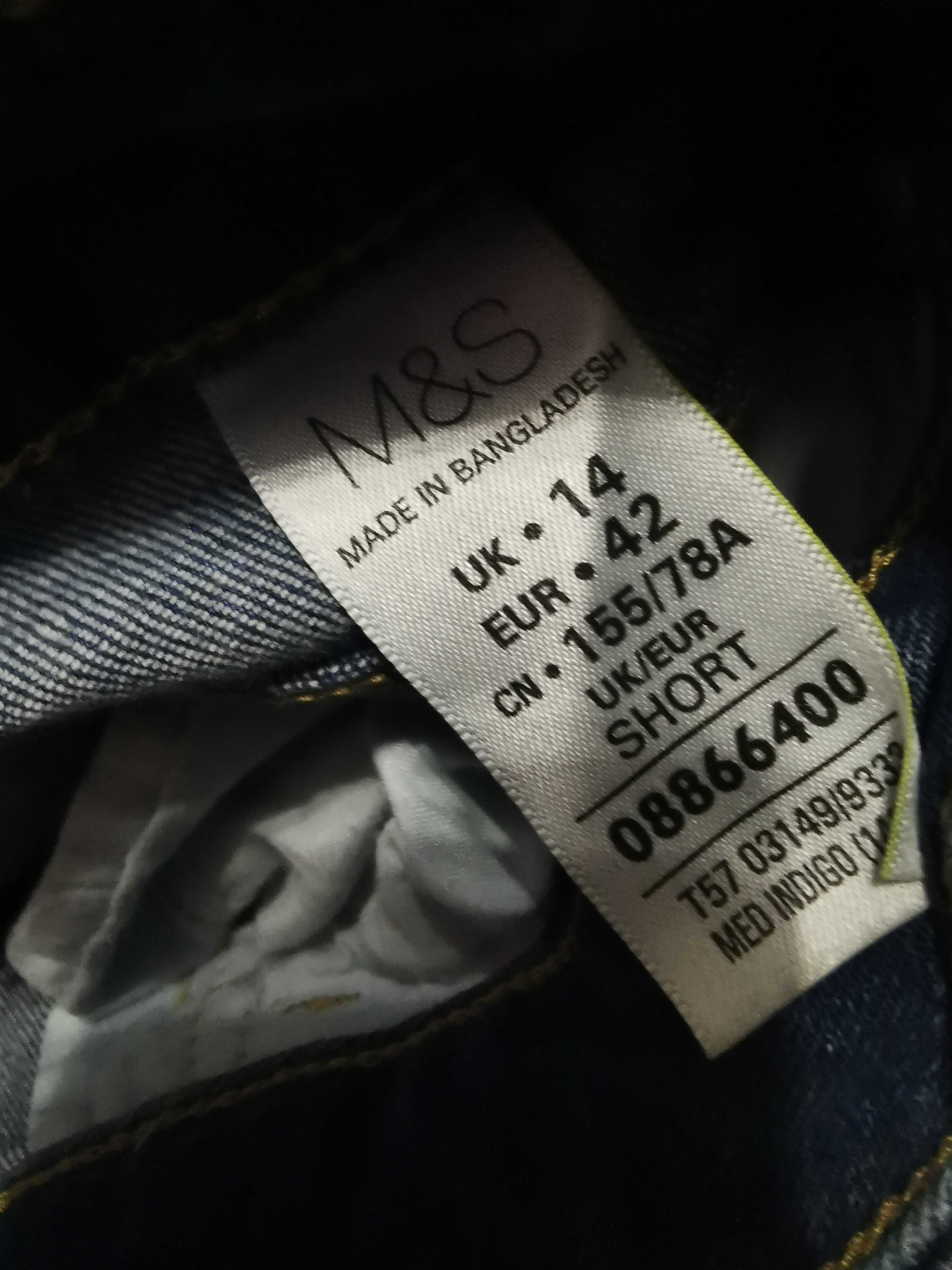 Spodnie damskie jeggins niebieskie jeans M&S rozmiar 14