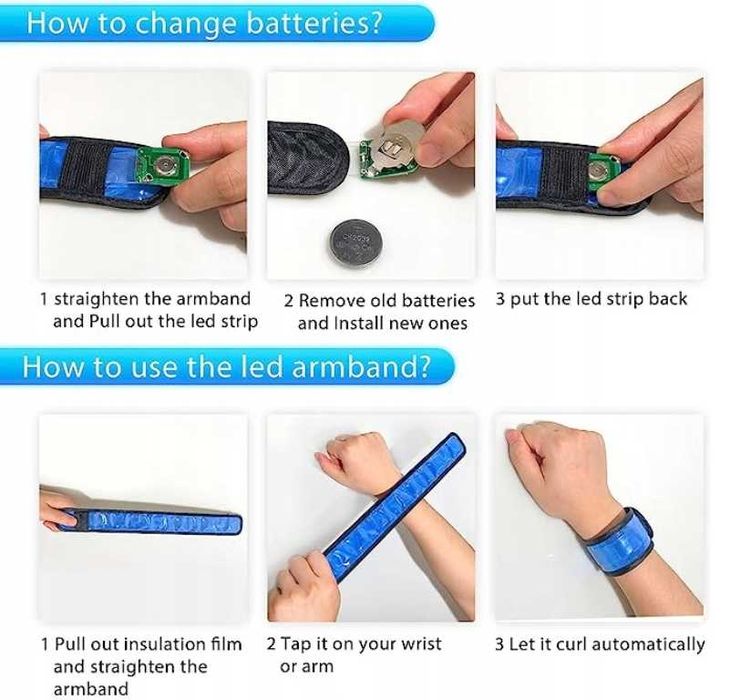 Zestaw Opasek LED do biegania- nadgarstek, telefon