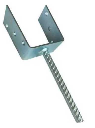 Podstawa słupa do wmurowania kotwa U 60mm grubość 4mm