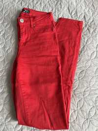 spodnie jeansy czerwone xs s