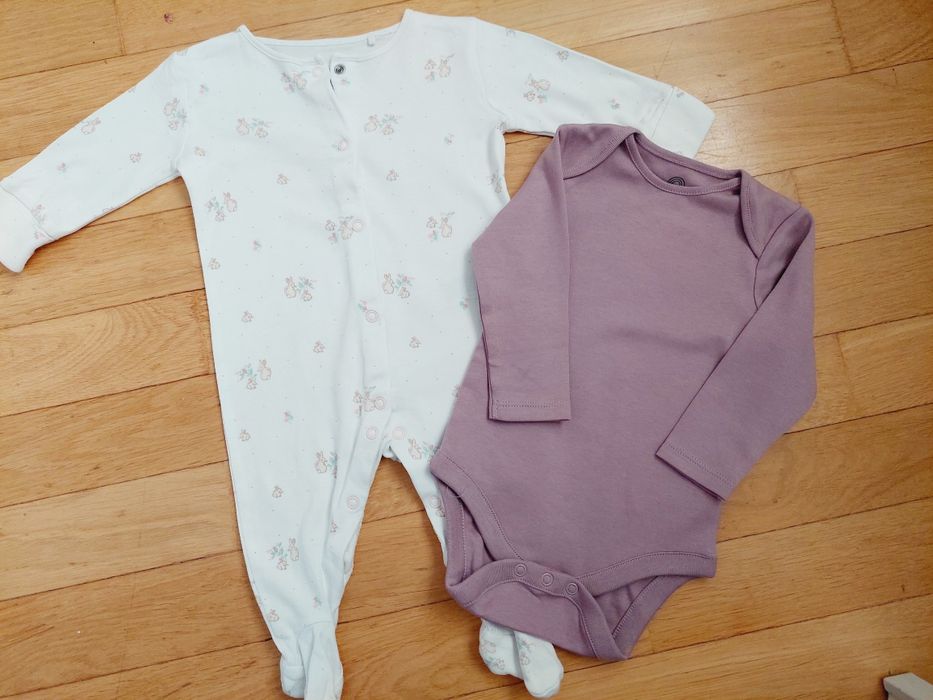 Pajacyk i body next w króliczki nowe r. 68