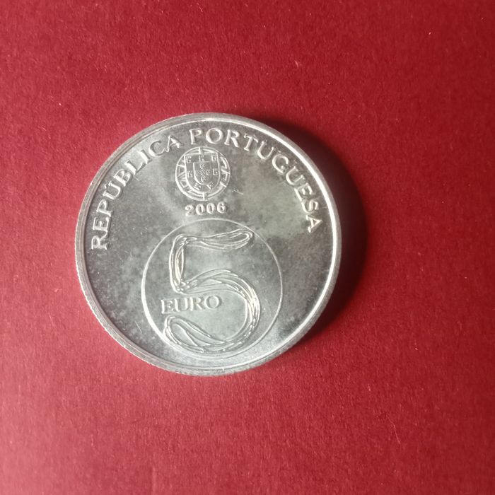 moeda 5.00 euros prata mosteiro alcobaca