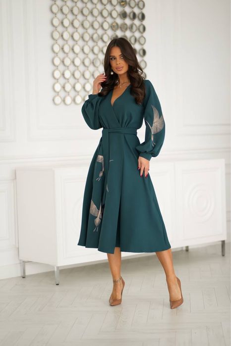 Знижка! Сукня з вишивкою пташки міді, вишита сукня, етносукня,