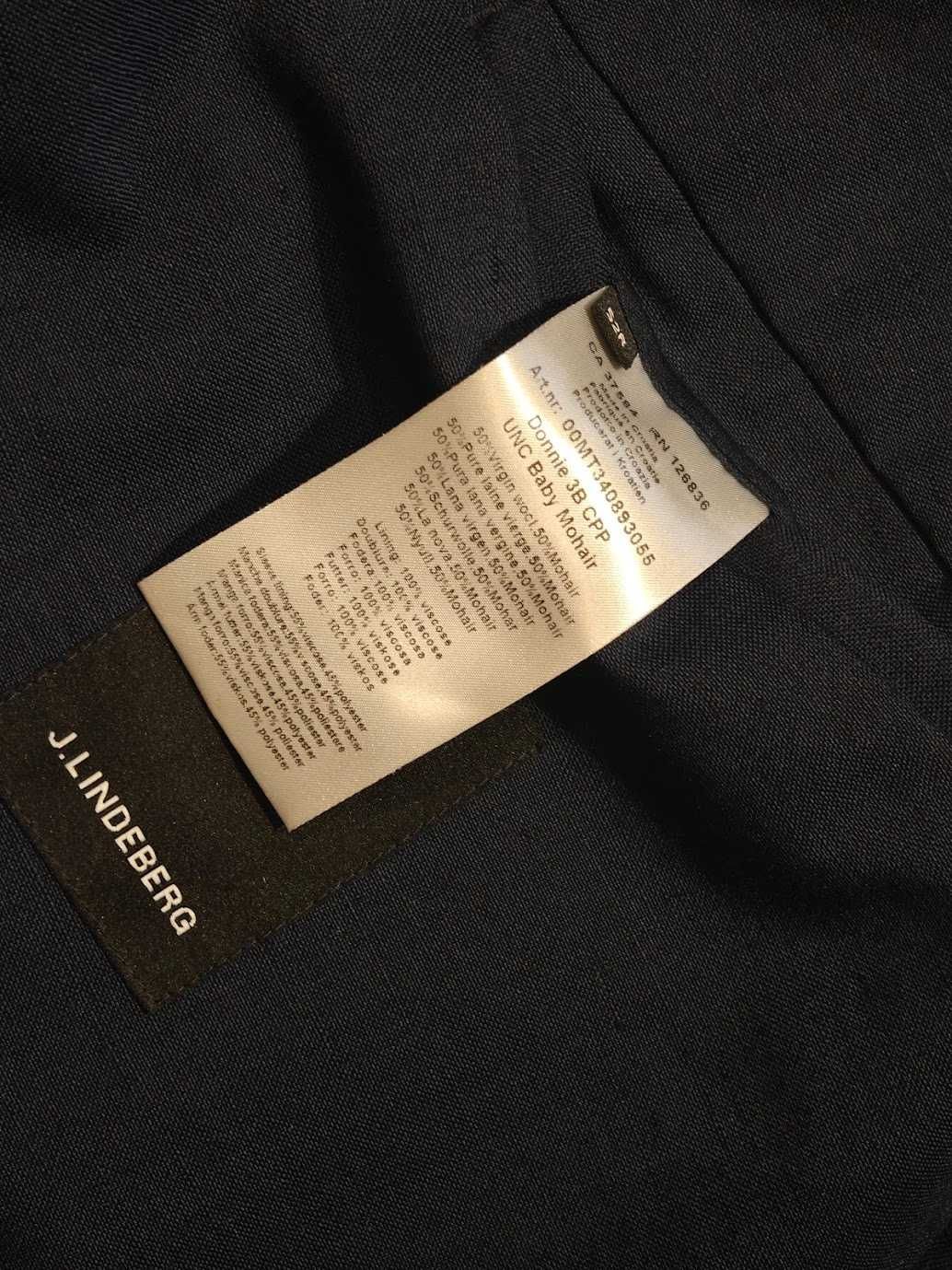 Lekka marynarka J.Lindberg r50 (52), wełna+moher, unstructured, navy