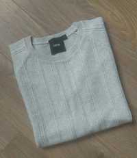 Asos beżowy sweter w warkocze reglan L XL 40 42