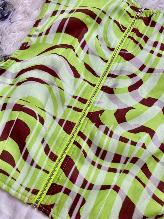 Корсет топ prettylittlething салатовий/шоколад