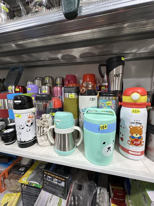 Термоса  и термокружки пищевые и для жидкости металл и стекло