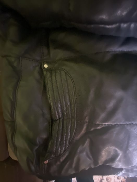 Кожана тепла зимова куртка чоловіча