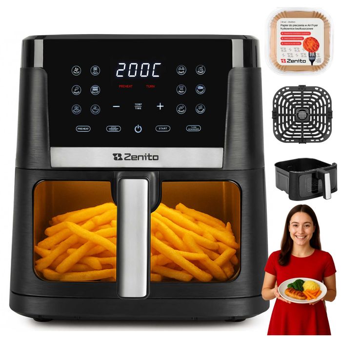 Frytkownica Beztłuszczowa Air Fryer Frytownica 7.5L DUŻA misa 14 prog.