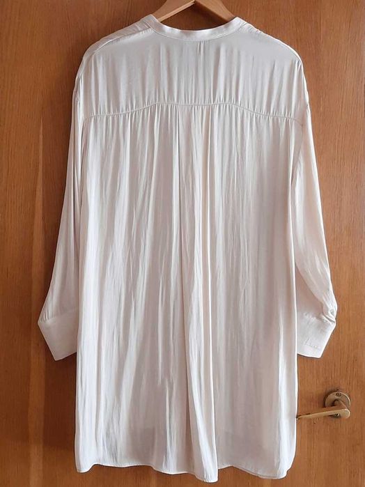 NOWA koszula Zara, oversize, kremowa bluzka, tunika, ecru, beż