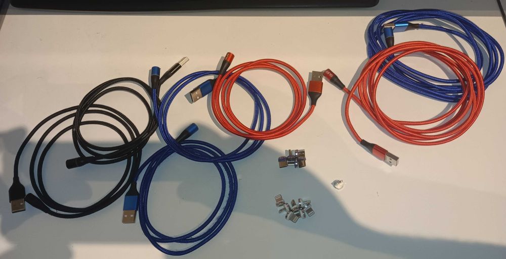 Conjunto de 7 Cabos USB de ligação magnética rápida