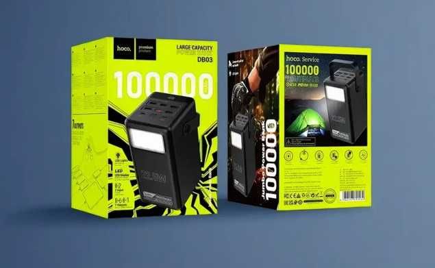 Power Bank Hoco J142 Surpass 100000 mAh з 8 портами і LED-фонарем