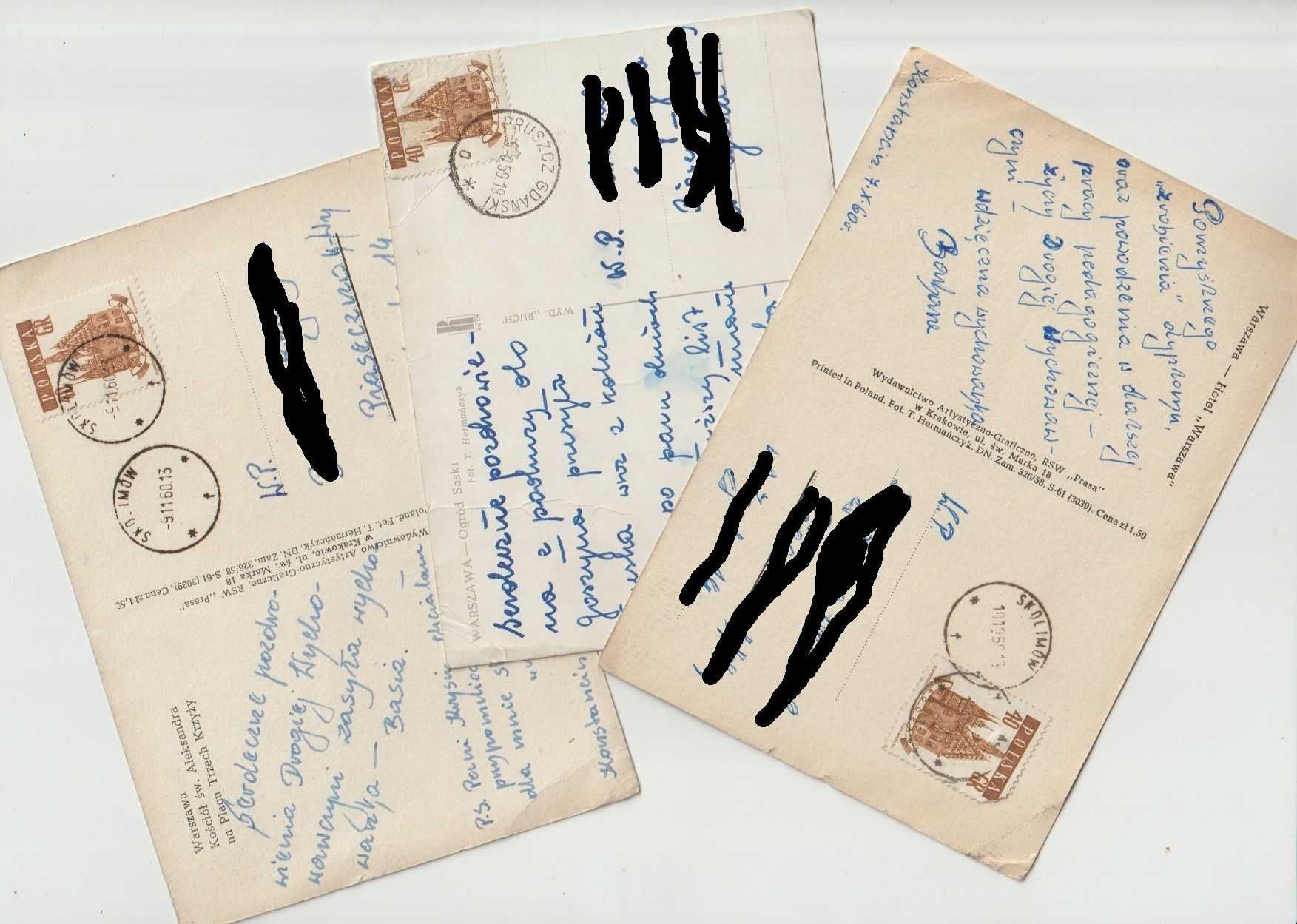 Trzy pocztówki z Warszawy