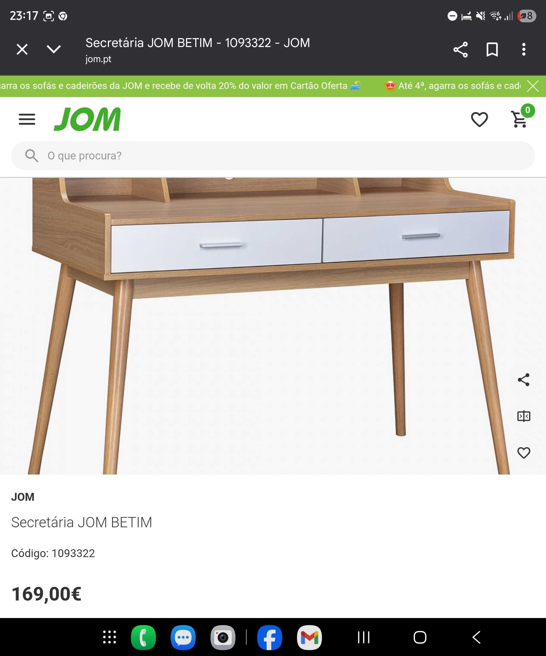 Secretária JOM como nova