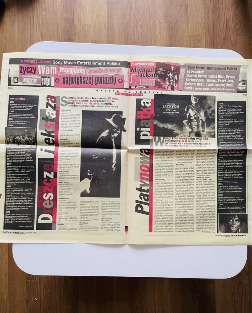 Michael Jackson czasopismo po Polsku z koncertu na Bemowie 1996r