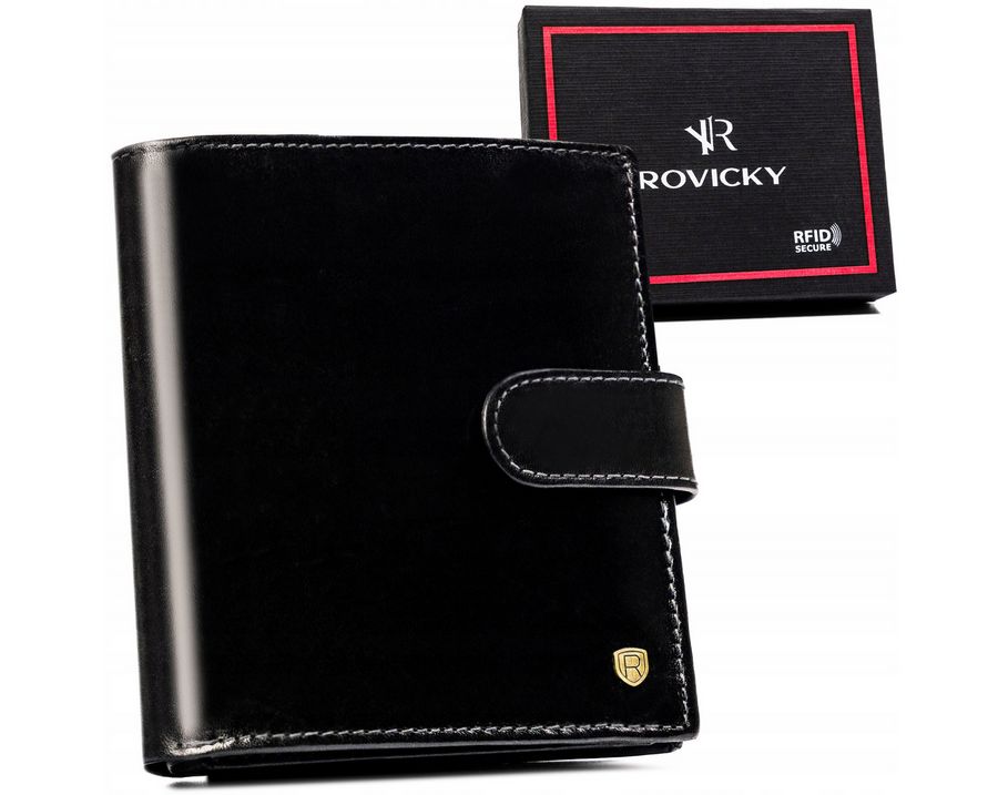 skórzany, duży portfel męski z systemem rfid - rovicky
