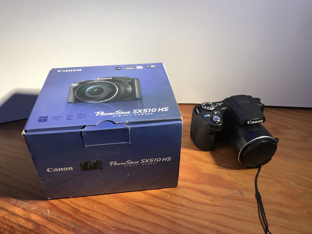 Máquina fotográfica bridge Canon SX510HS WiFi 30x zoom ótico (como nov