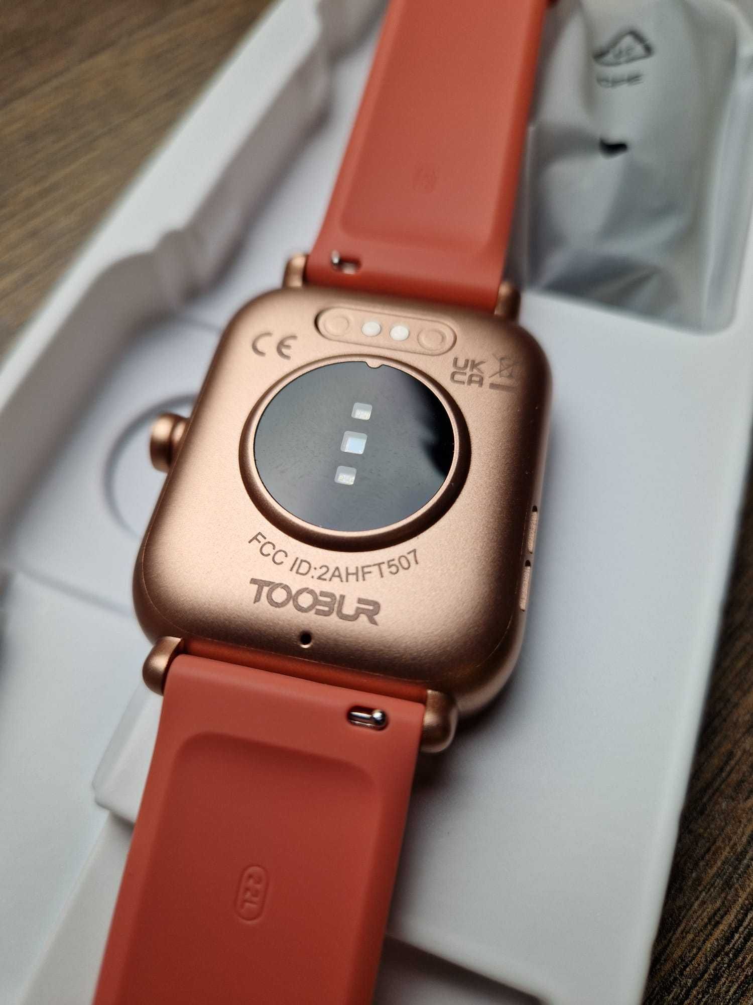 Smartwatch Toobur IDW19 – czerwony (odcień koralowy), polskie menu