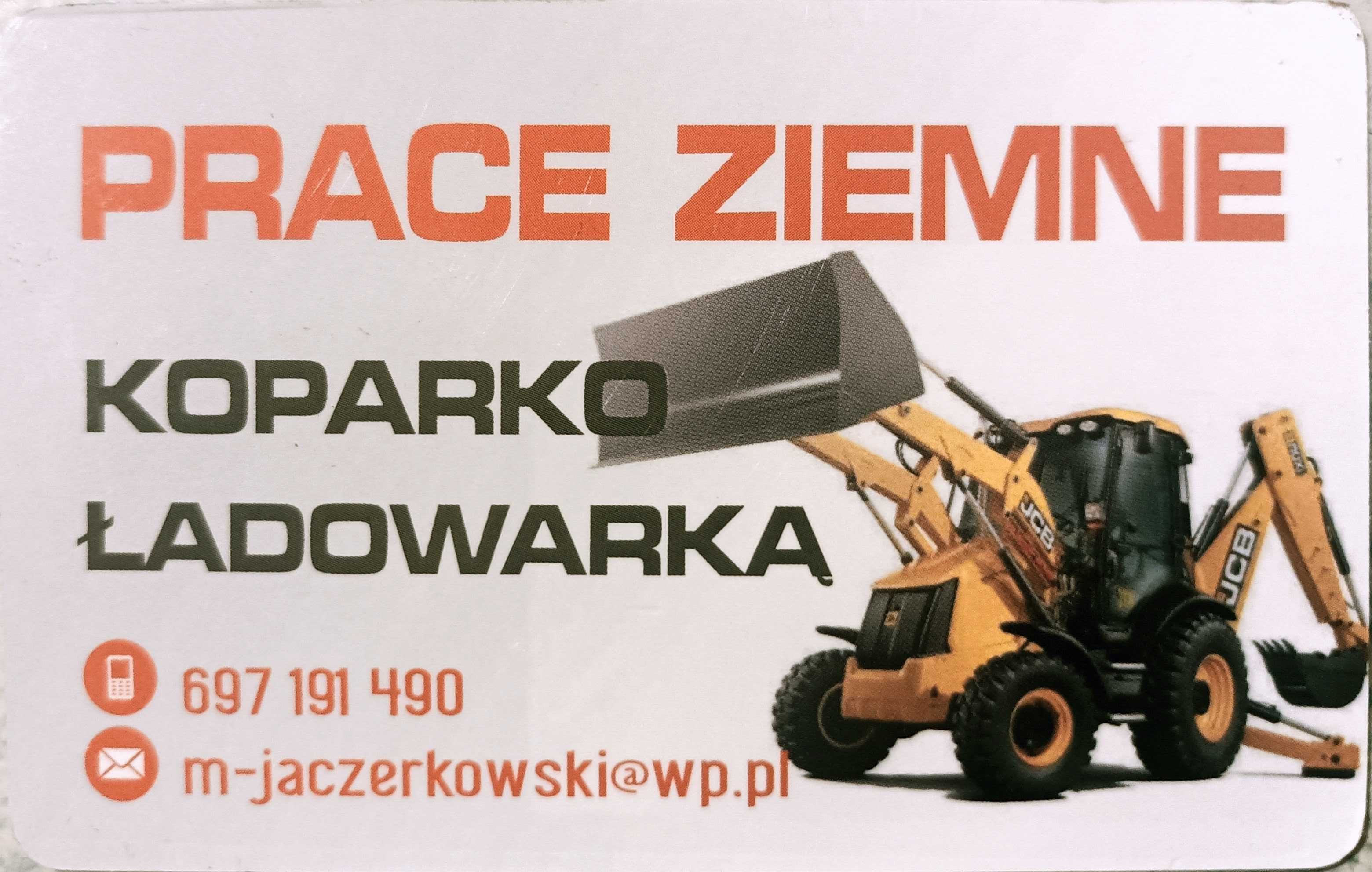 Prace ziemne  koparko- ładowarką