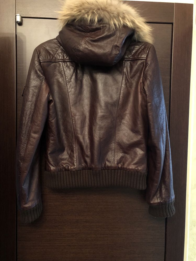 Куртка бомбер женская кожа утепленная р. 46(М)