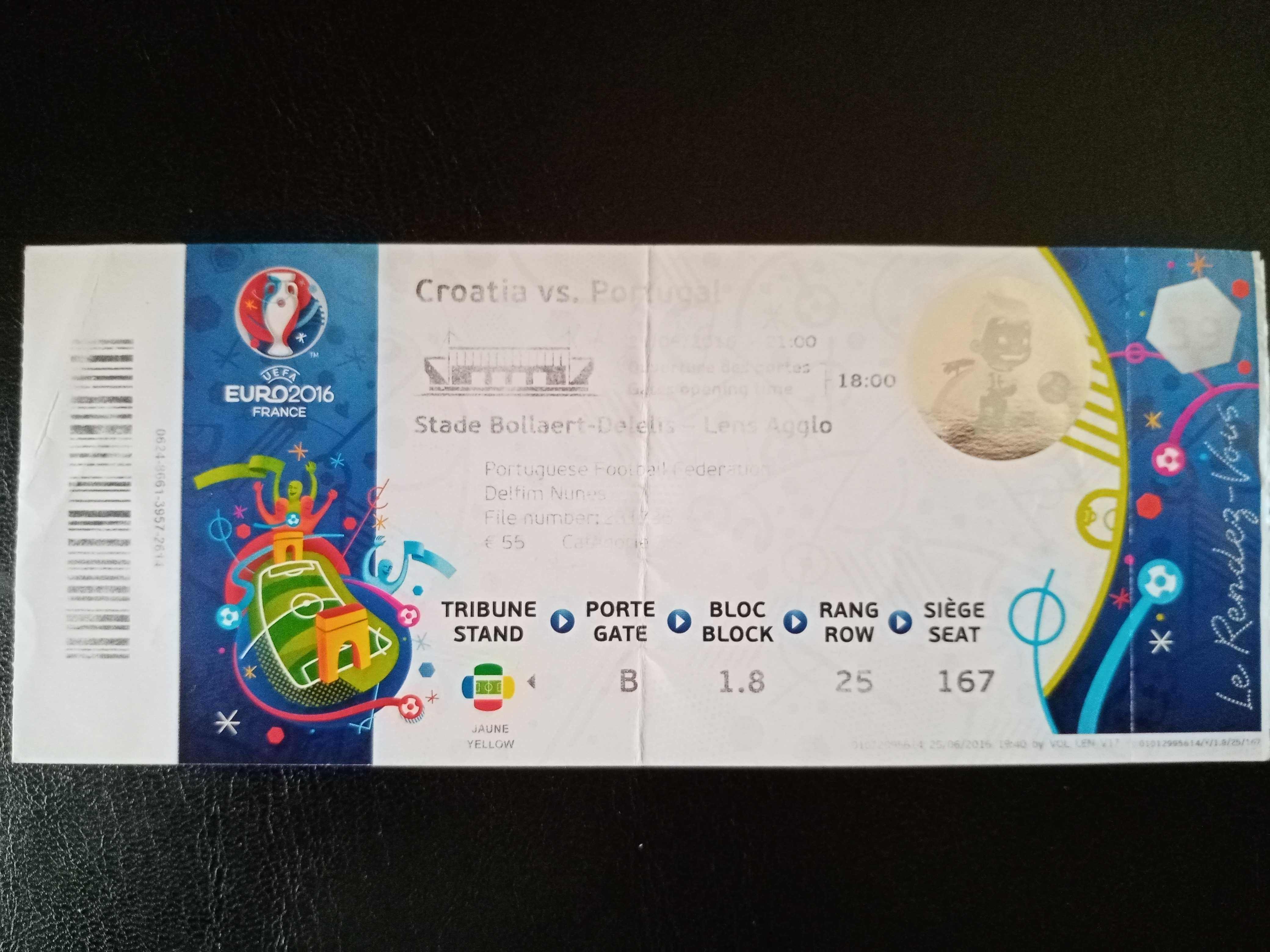 Euro 2016 bilhetes de jogos de Portugal