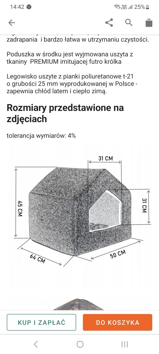 Domek legowisko dla psa