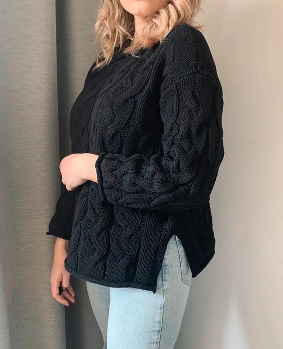 Zara czarny sweter oversize basic minimalizm aesthetic M