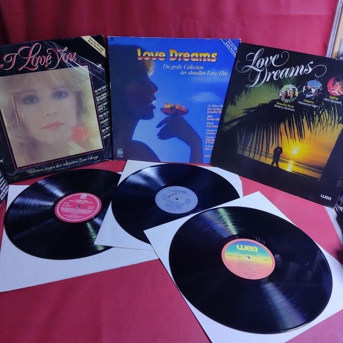 Романтичні рок,поп збірники з списками композицій.Вінілові платівки.