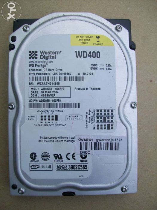 Dysk twardy 40GB Western Digital