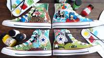 KRECIK trampki białe 38 ręcznie malowane Converse custom