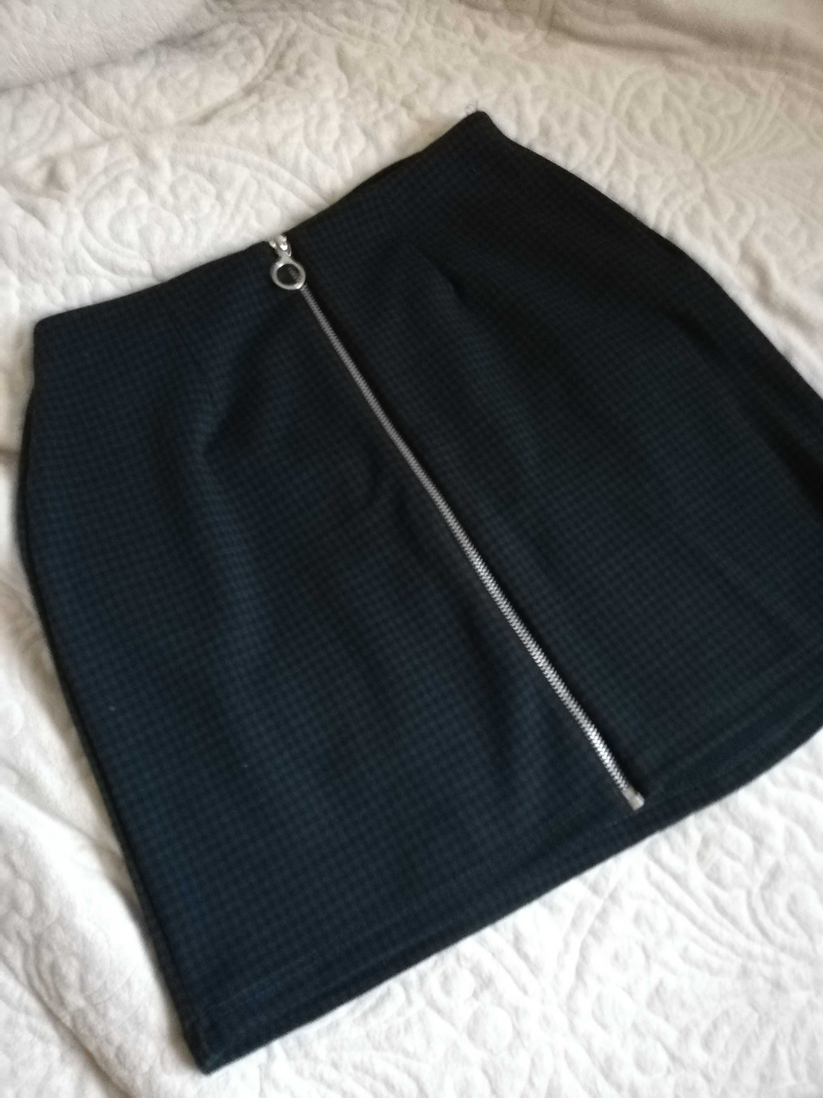 Spódnica Vero Moda rozm M zielona kratka zamek ZIP