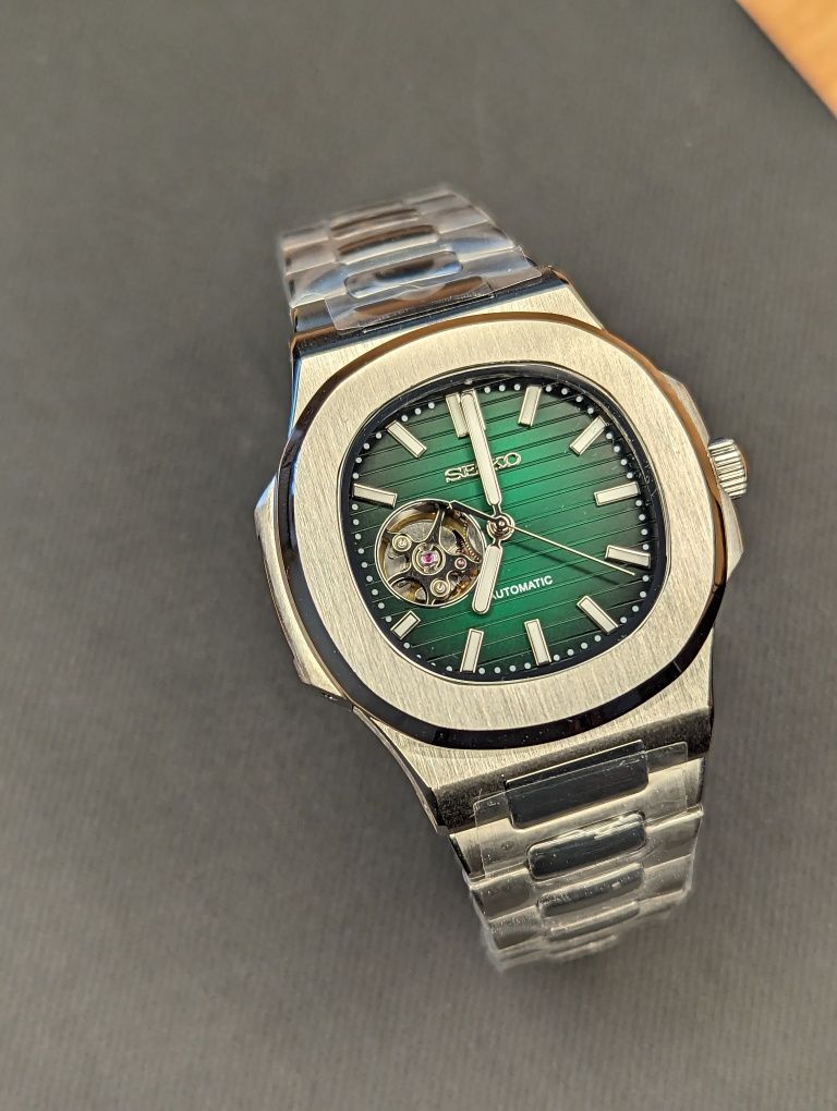 Seiko nauti mod zielona tarcza gradient 41mm szafir