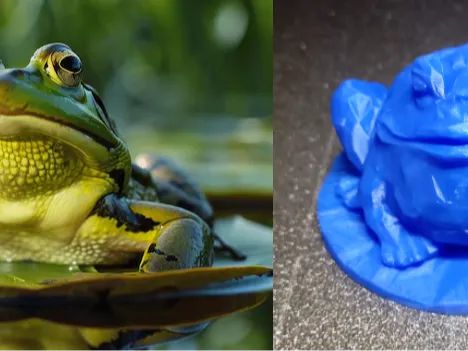 Sapo Low Poly em Folha - Sem Suportes