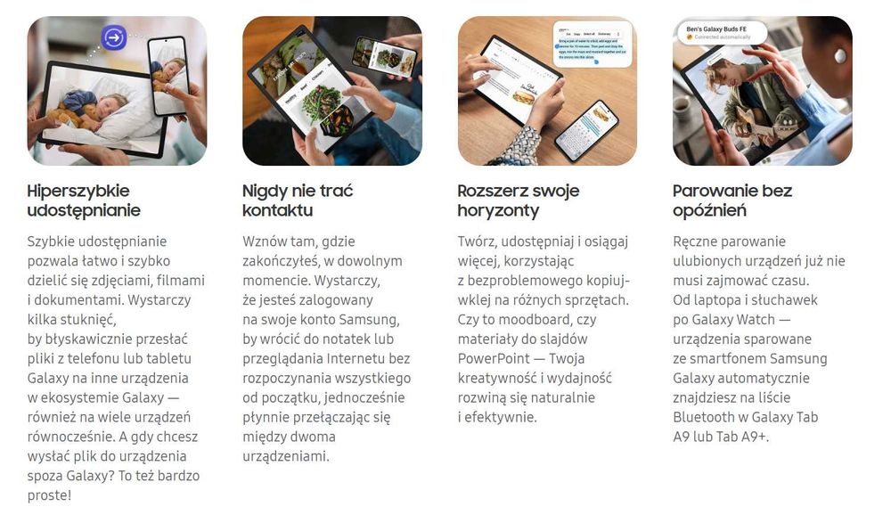 Tablet Samsung Galaxy Tab A9+ (x210) 8GB 256GB Grafitowy NOWY