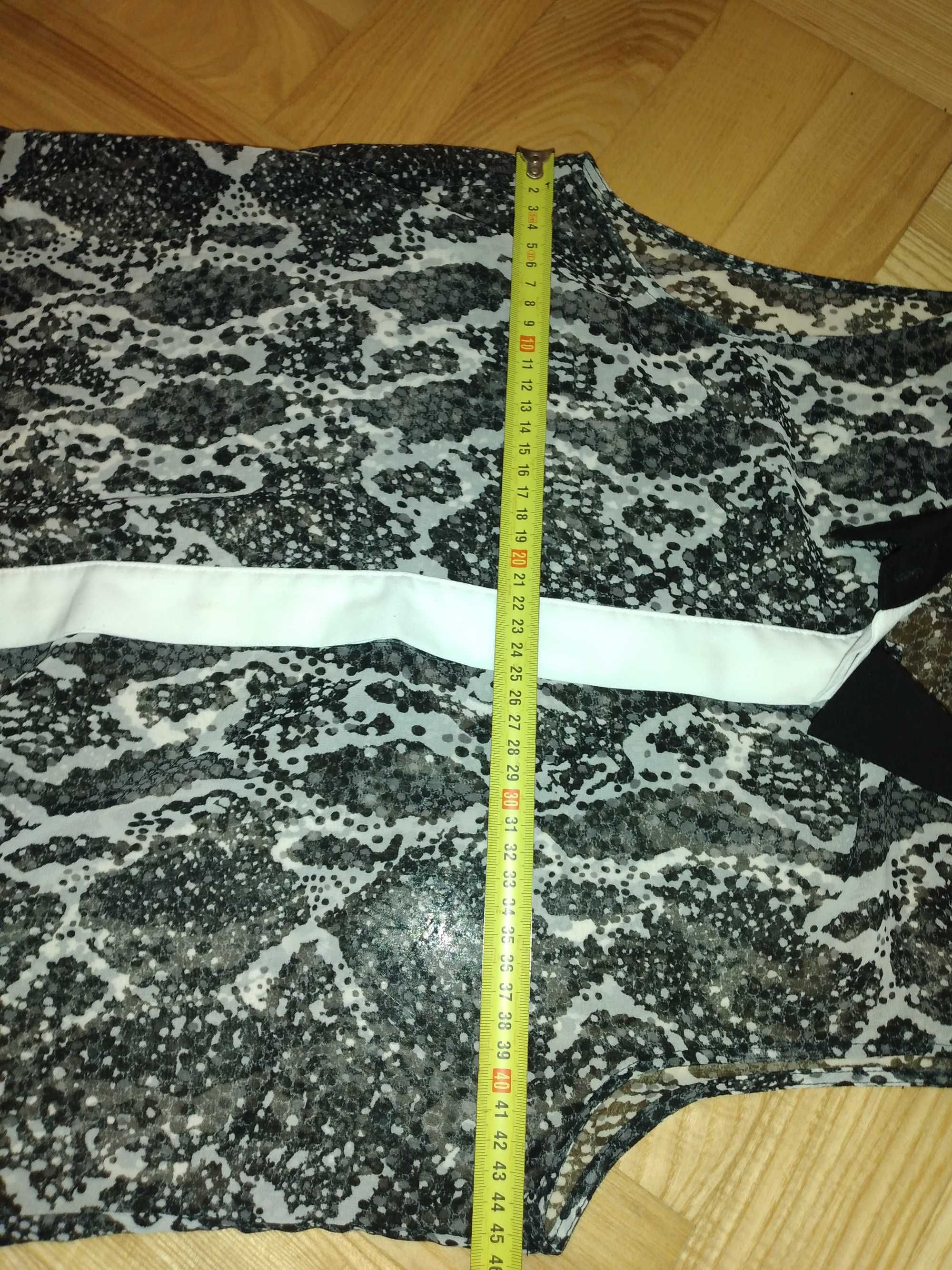 Bluzka damska h&m s 36 wezowy wzor kolnierzyk mgielka