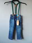 Spodnie jeans z szelkami dla chłopca eleganckie nowe 92