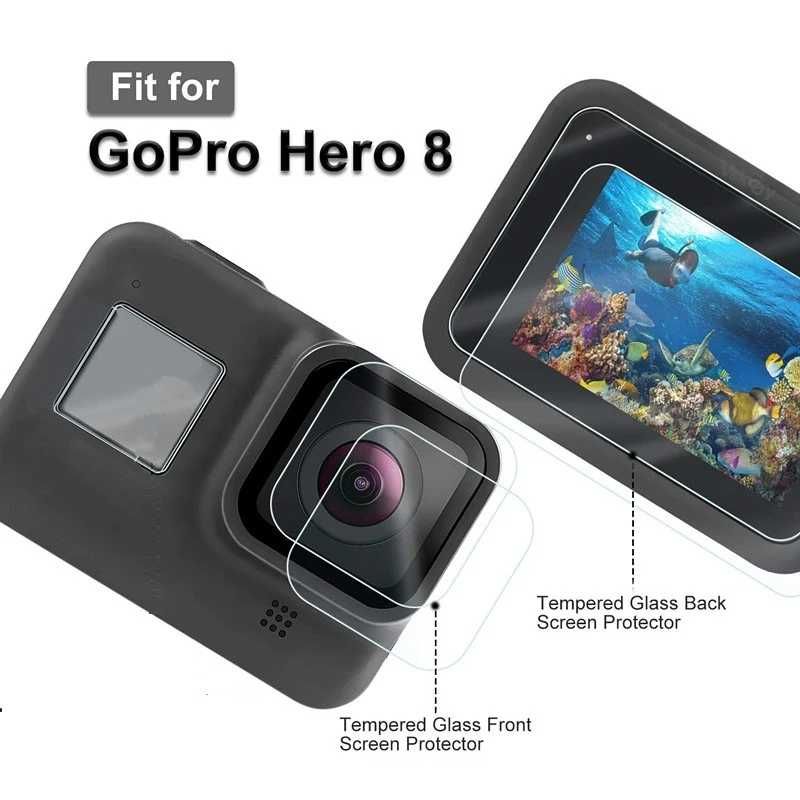 Szkło Hartowane na obiektyw i ekran - GoPro HERO 8 Black Folia