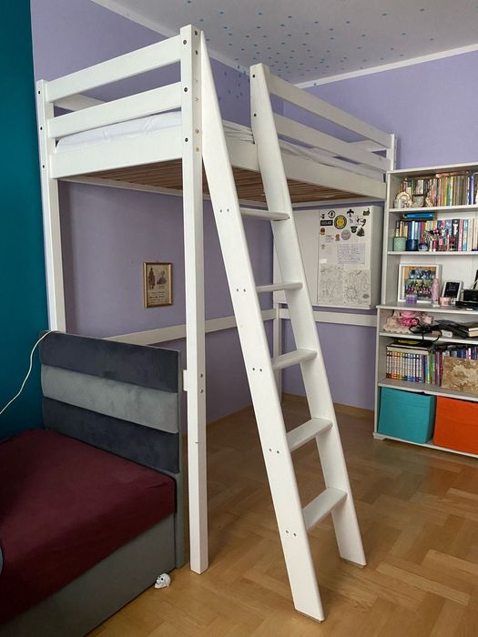Sprzedam łóżko piętrowe drewniane białe