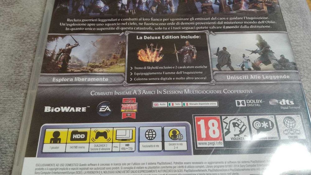 PS3 Dragon Age Inquisition. Deluxe Edition. новый итальянский диск
